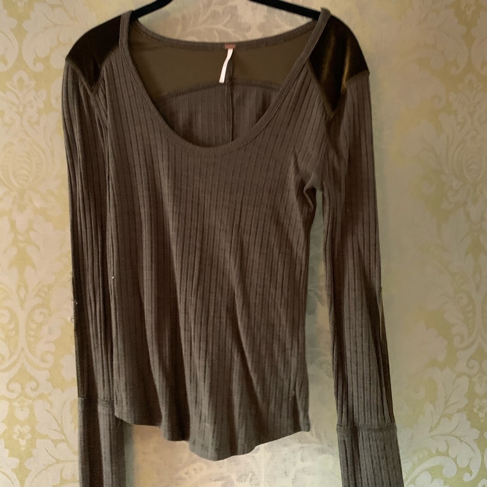 Free People Army green top